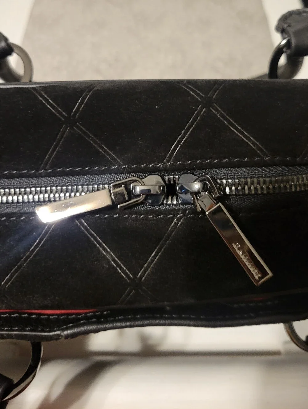 HAMMITT MED MEREDITH NOIR DIAMOND SUEDE BAG